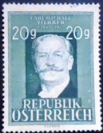 Selo postal da Áustria de 1948 Carl Michael Ziehrer