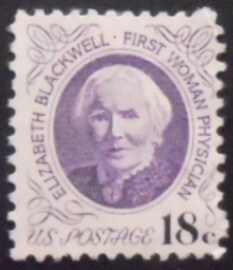Selo postal dos Estados Unidos de 1974 Dr. Elizabeth Blackwell