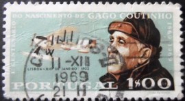 Selo postal de Portugal de 1969 Gago Coutinho