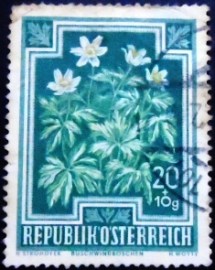 Selo postal da Áustria de 1948 European Wood Anemone