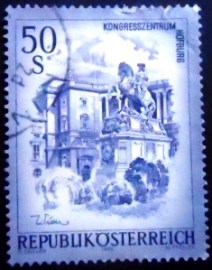Selo postal da Áustria de 1975 Congress Centre Hofburg