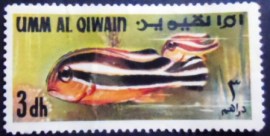 Selo postal de Umm Al Qiwain Striped Sweetlips