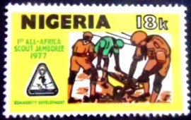 Selo postal da Nigéria de 1977 All-Africa Scout Jamboree
