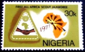 Selo postal da Nigéria de 1977 Map of Africa