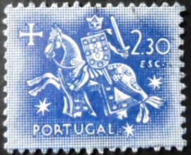 Selo postal de Portugal de 1953 Knight on horseback