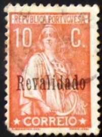 Selo postal de Portugal de 1929 Ceres Overprint Revalidado