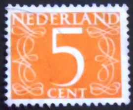 Selo postal da Holanda de 1953 Numeral 5