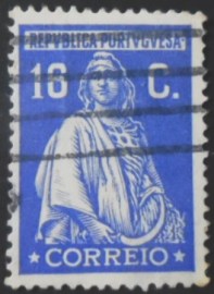 Selo postal de Portugal de 1926 Ceres No imprint 16