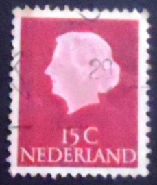 Selo postal da Holanda de 1953 Queen Juliana 15