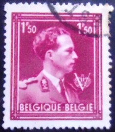 Selo postal da Bélgica de 1943 King Leopold III Open collar 1,50