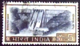Selo postal da Índia de 1967 Bhakra Dam