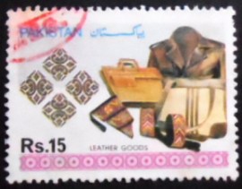 Selo postal do Paquistão de 1992 Leather goods