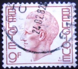 Selo postal da Bélgica de 1980 King Baudouin Type Elström
