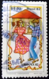 Selo postal do Brasil de 1982 Dançarinos