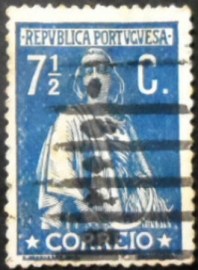 Selo postal de Portugal de 1917 Ceres 7½ c