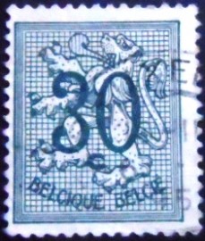 Selo postal da Bélgica de 1957 Number on Heraldic Lion 30