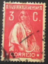 Selo postal de Portugal de 1917 Ceres 3