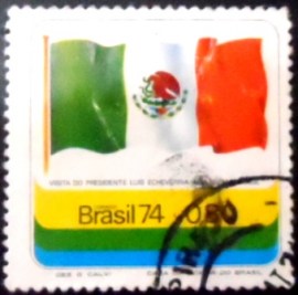 Selo postal do Brasil de 1974 Luis Echeverria Alvarez - C 852 U