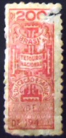 Selo fiscal emitido em 1949 Educação e Saúde - 200 U
