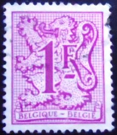 Selo postal da Bélgica de 1982 Number on Heraldic Lion and pennant 1