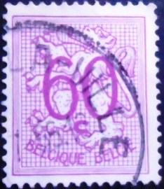 Selo postal da Bélgica de 1966 Number on Heraldic Lion 60