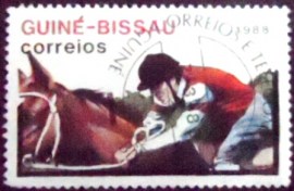 Selo postal de Guiné Bissau de 1988 Equestrian