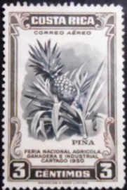 Selo postal de Costa Rica de 1950 Pineapple