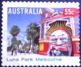 Selo postal da Austrália de 2008 Luna Park Melbourne