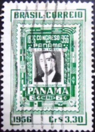 Selo postal do Brasil de 1956 Reunião de Presidentes no Panamá