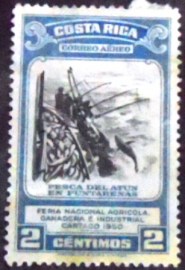 Selo postal de Costa Rica de 1950 Tuna Fishermen
