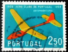 Selo postal de Portugal de 1960 Model plane