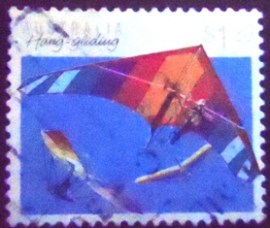 Selo postal da Austrália de 1990 Hang Gliding
