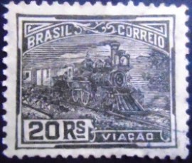 Selo postal do Brasil de 1924 Viação 20