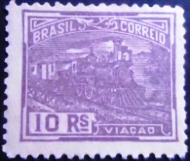 Selo postal do Brasil 1921 Viação 10