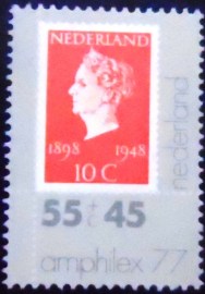 Selo postal da Holanda de 1977 Amphilex 77