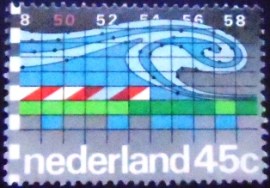 Selo postal da Holanda de 1977 Delft hydrological Laboratory