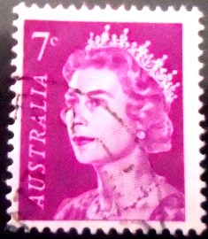 Selo postal da Austrália de 1971 Queen Elizabeth II