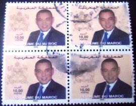 Quadra de selos do Marrocos de 2002 King Mohammed VI