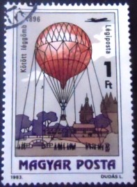 Selo postal da Hungria de 1983 Kite Balloon 1896