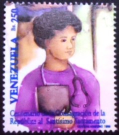 Selo postal da Venezuela de 1999 Lady doctor