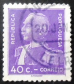 Selo postal de Portugal de 1934 General Antonio Oscar Carmona
