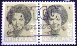 Par de selos postais da Holanda de 1981 Queen Beatrix Type Struyken 65