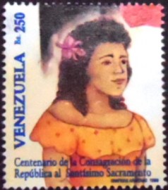 Selo postal da Venezuela de 1999 Woman
