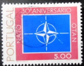 Selo postal de Portugal de 1979 NATO emblem