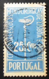 Selo postal de Portugal de 1937 Aesculapian Staff & Bowl