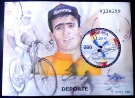 Bloco postal da Espanha de 2000 Miguel Indurain