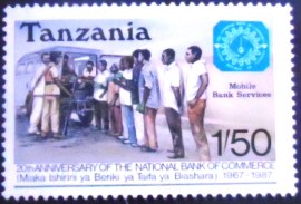 Selo postal da Tanzânia de 1987 Mobile bank service
