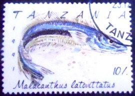 Selo postal da Tanzânia de 1991 Blue Blanquillo