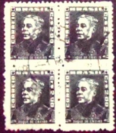 Quadra de selos postais do Brasil de 1961 Duque de Caxias 2 U