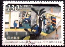 Selo postal do Japão de 2018 Akasaka Art of Utagawa Hiroshige